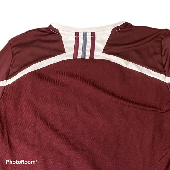 Adidas Long sleeve v neck athletic top burgundy S - Picture 5 of 12